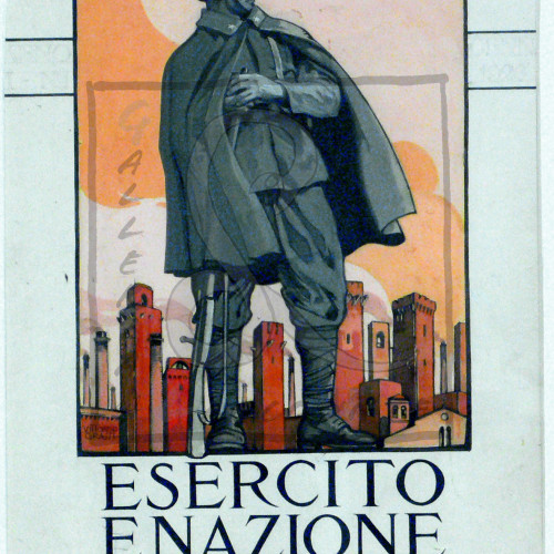 Vittorio Grassi - Esercito e Nazione. Rivista per l’ufficiale italiano, 1926-34 Tempera e inchiostro su carta incollata su cartoncino Cm 30,7x24,2