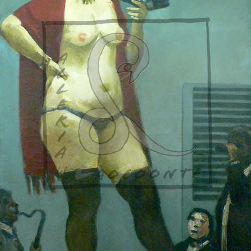Alberto Ziveri - Nudo di donna con ventaglio, 1958 Olio su tela Cm 170x90